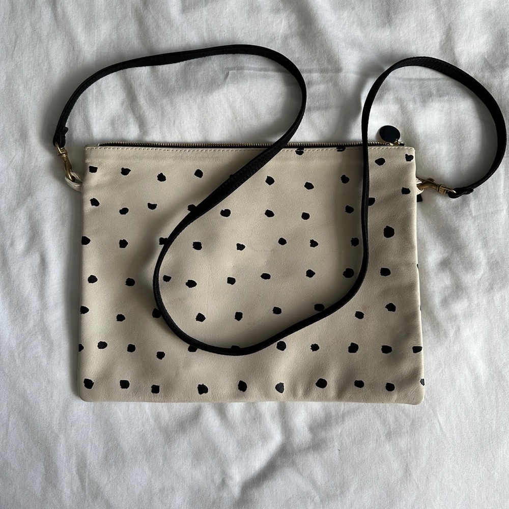 Clare V flat clutch with crossbody strap